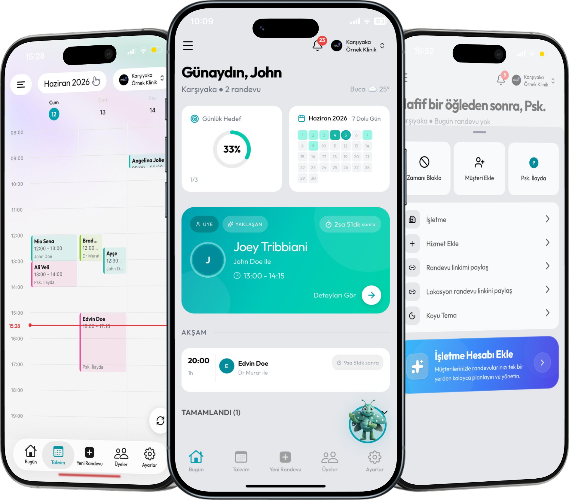 Calemio mobile app calendar screen